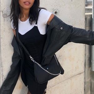 PETA AND JAIN Paloma black nylon shoulder bag